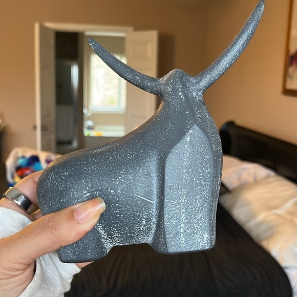 Set of 2 Crate & Barrel Bison bookends - Picture 3 of 5